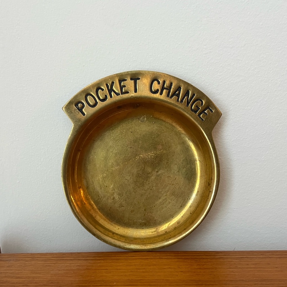 Vintage Brass Pocket Change Trinket Dish